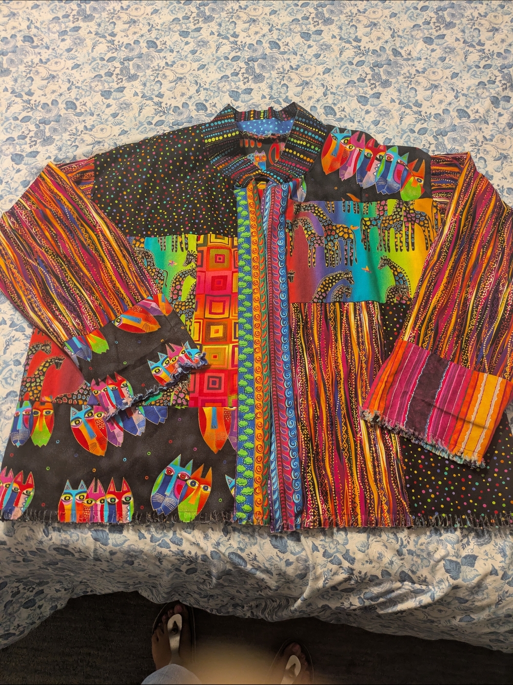 Colorful Patchwork Reversible Boho Blazer Jacket - Multicolor - Picture 9 of 12